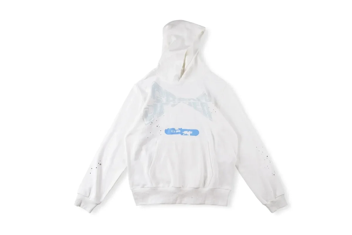 Other White Hoodie with Blue Graphic Print White - 1