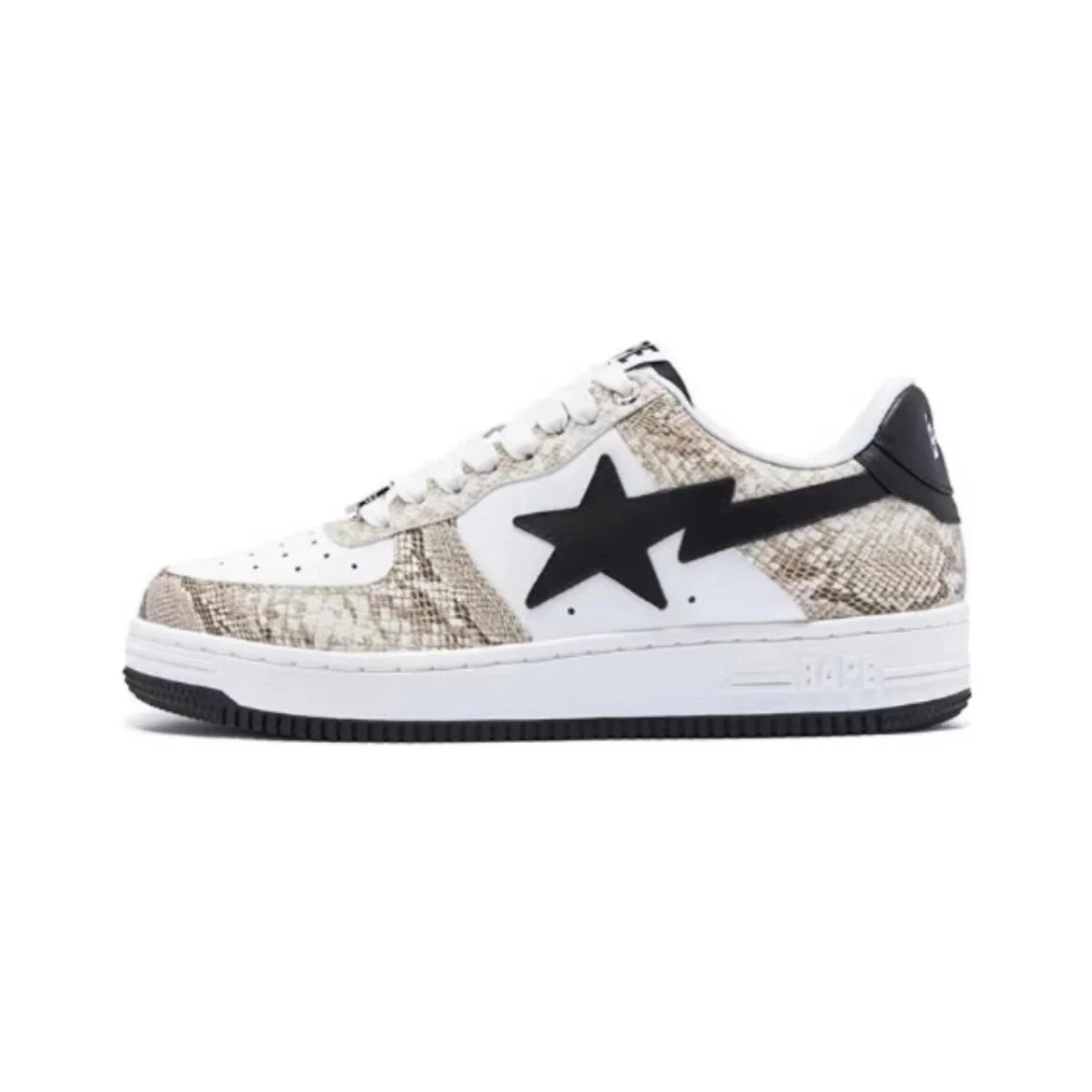 A Bathing Ape A Bathing Ape BAPE STA Snake Skin White/Black Sneakers White - 1