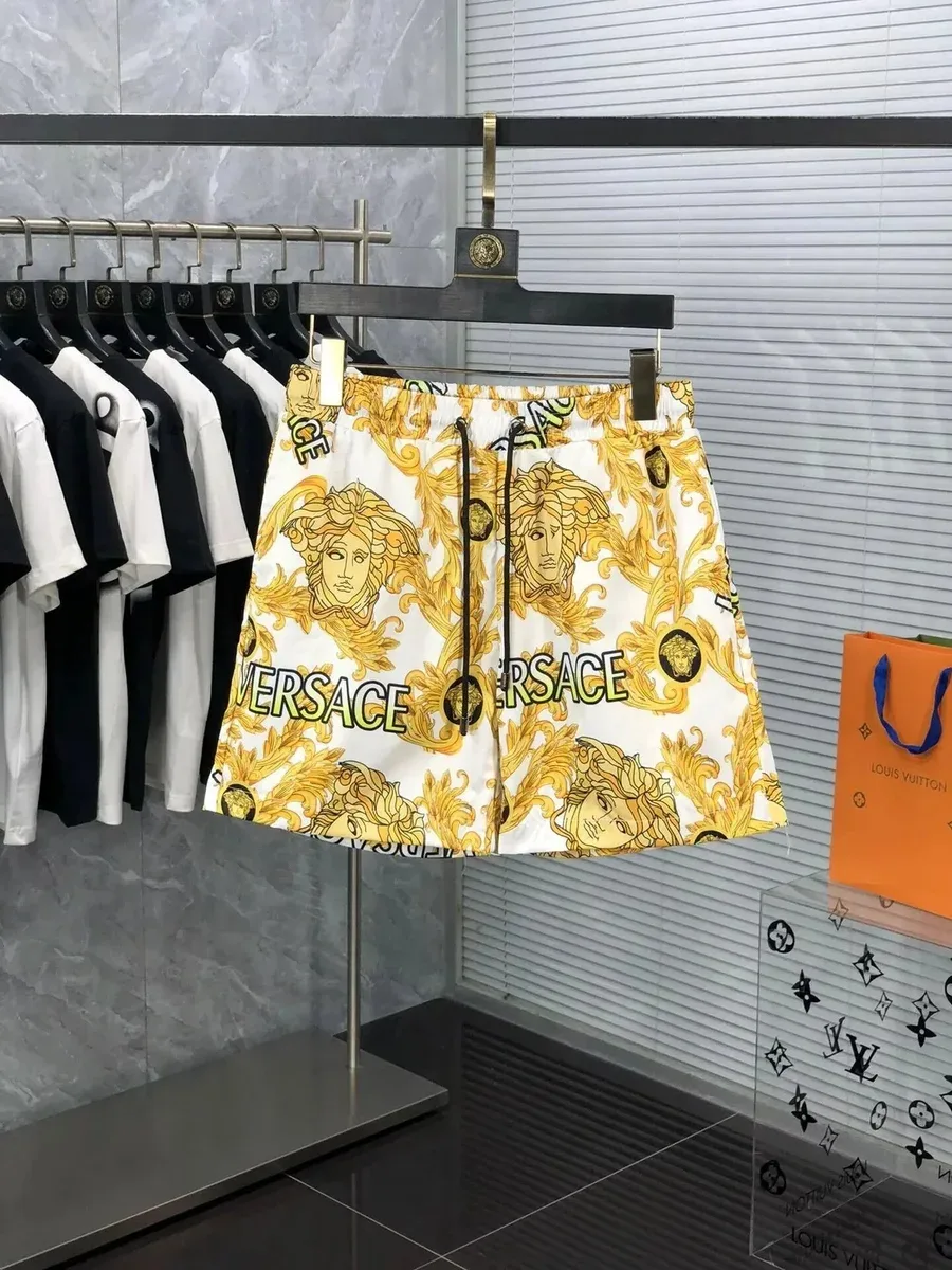 Versace Versace Medusa White & Gold Shorts White