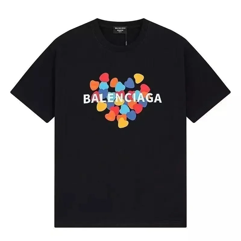 Balenciaga Balenciaga Black Heart Print T-Shirt Black - 1