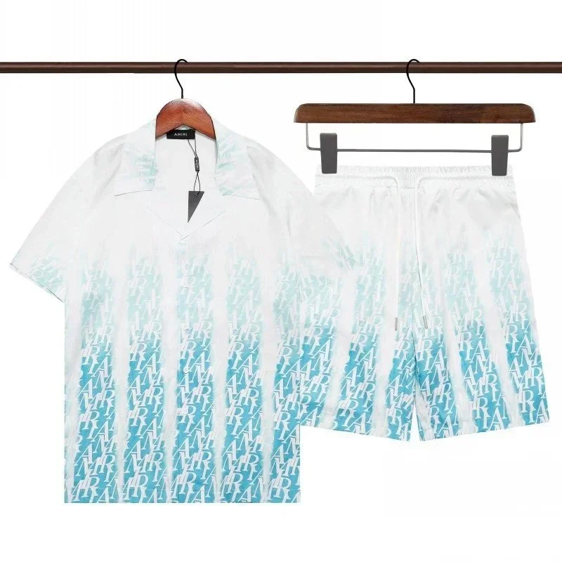 Amiri Amiri Gradient Letter Print Set White/Blue Co-ord Set White - 1