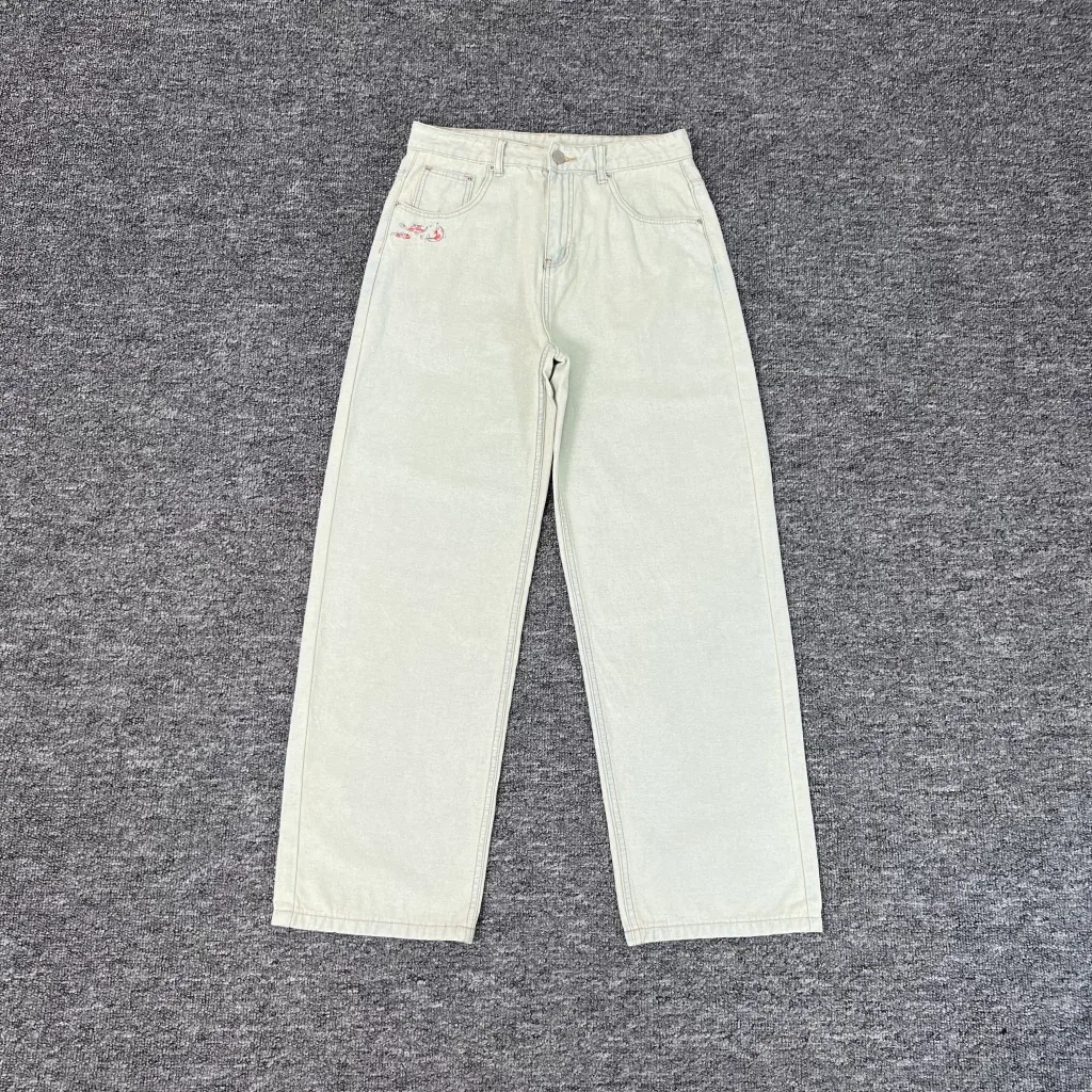 Other Light Wash Jeans with Embroidered Detail Beige - 1