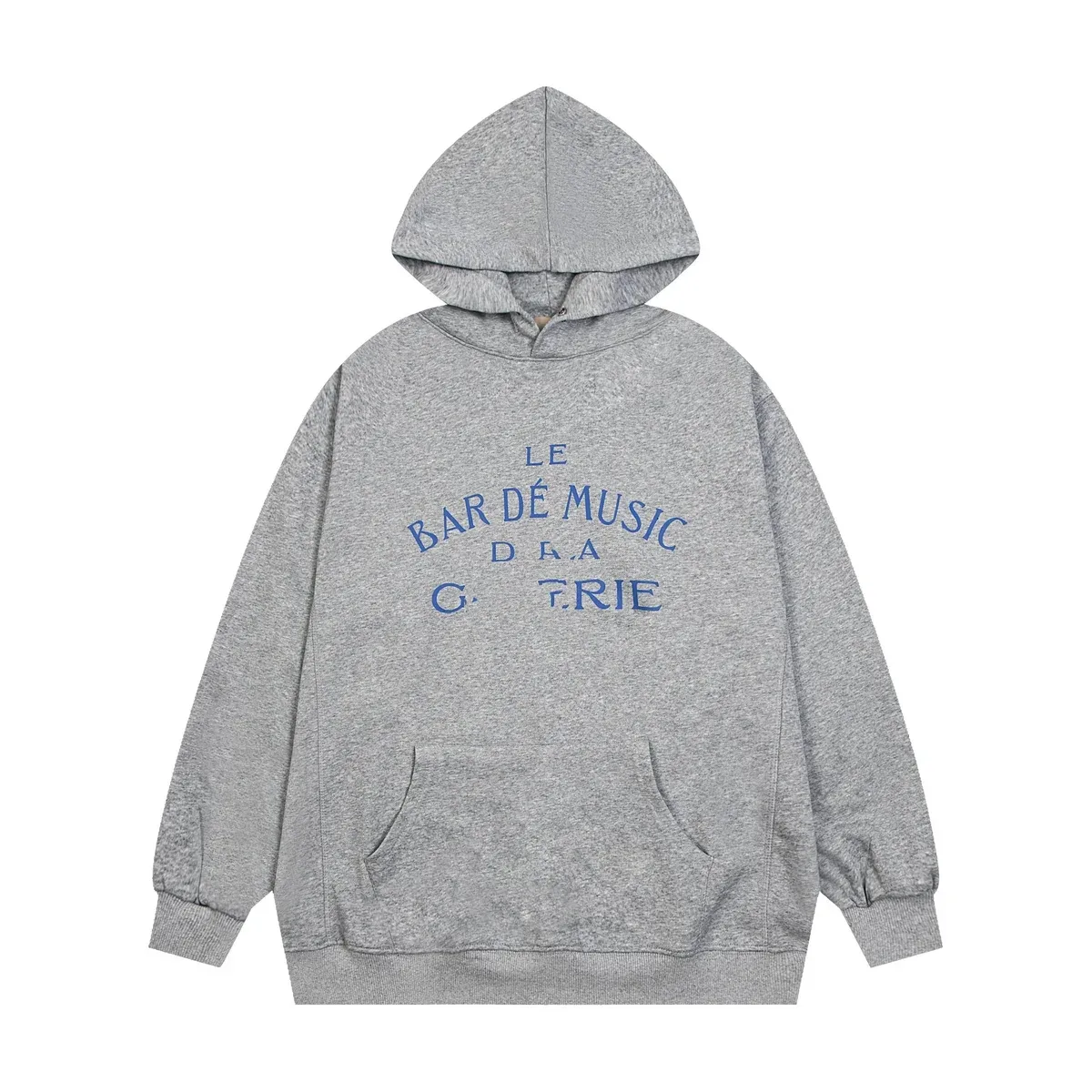 Other Unisex Grey 'Le Bar de Music' Hoodie Grey - 1