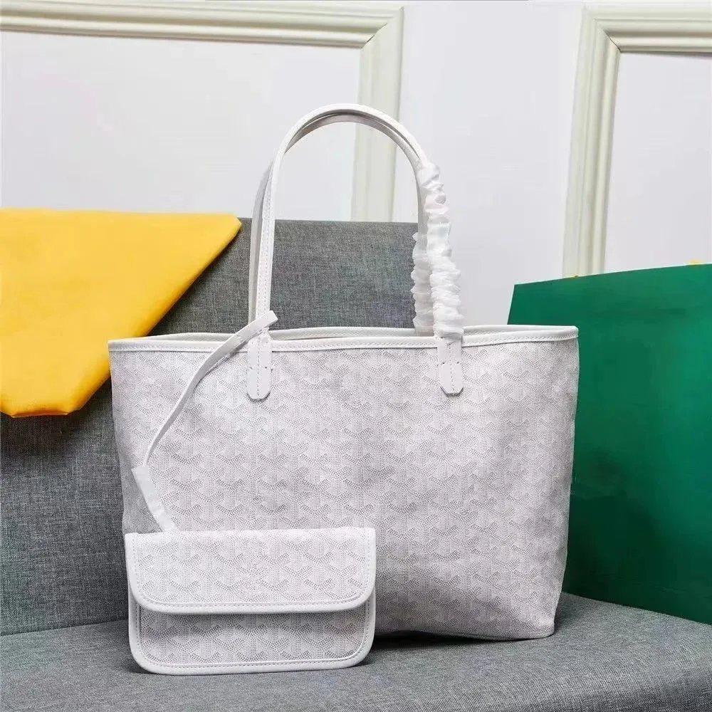 Goyard Goyard Saint Louis White Tote Bag with Detachable Pouch White - 1