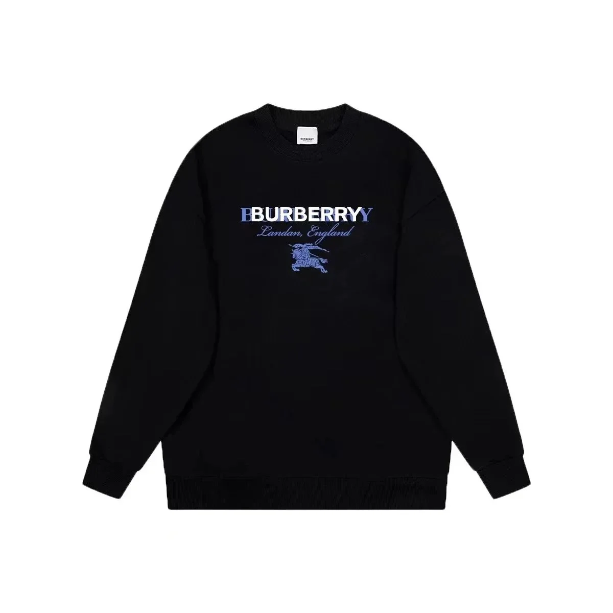 Burberry Burberry Black Logo Embroidered Sweatshirt Black - 1