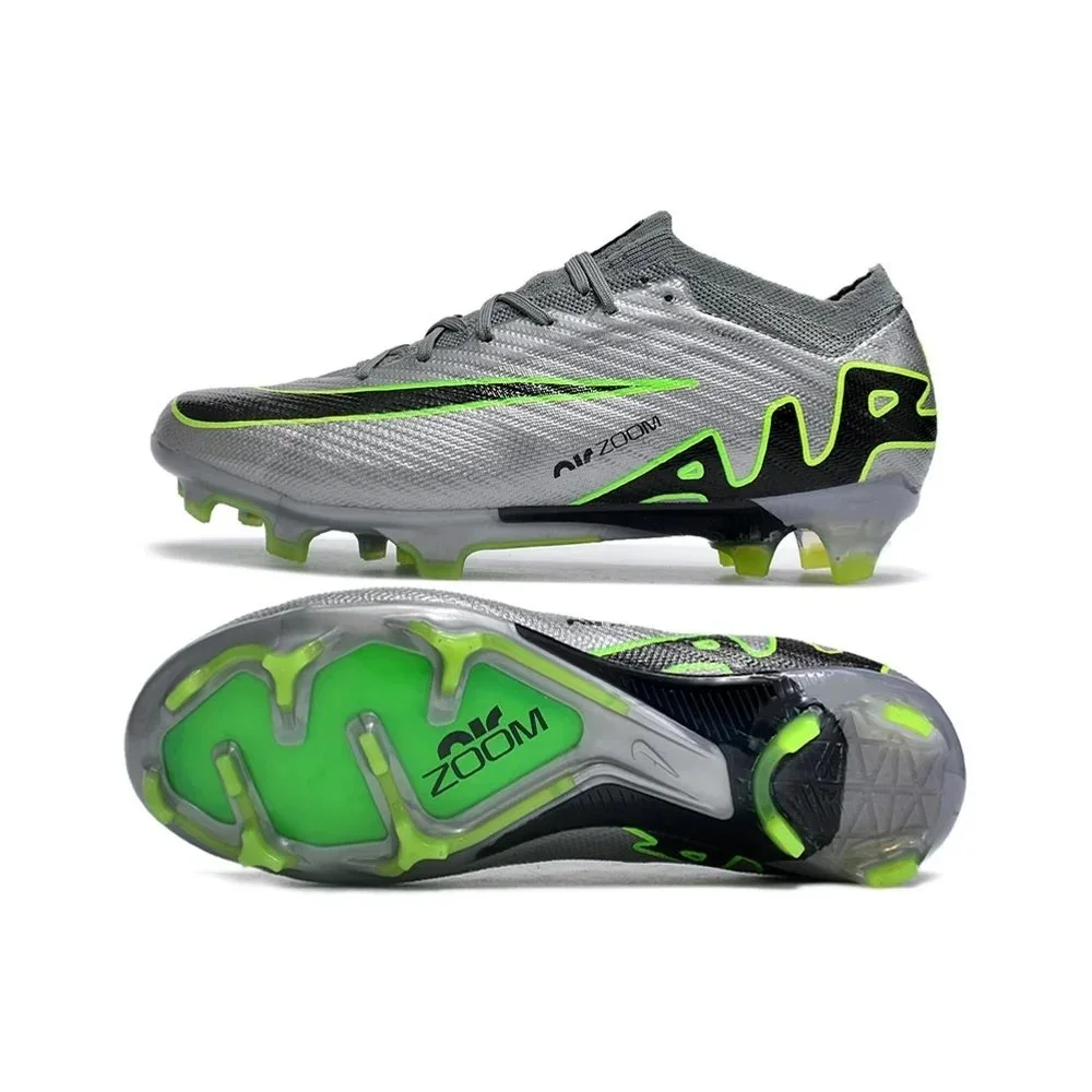 Nike Nike Mercurial Silver/Neon Green Football Cleats Grey - 1