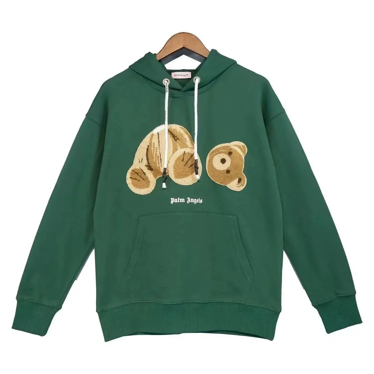 Palm Angels Palm Angels Bear Green Hoodie Green - 1