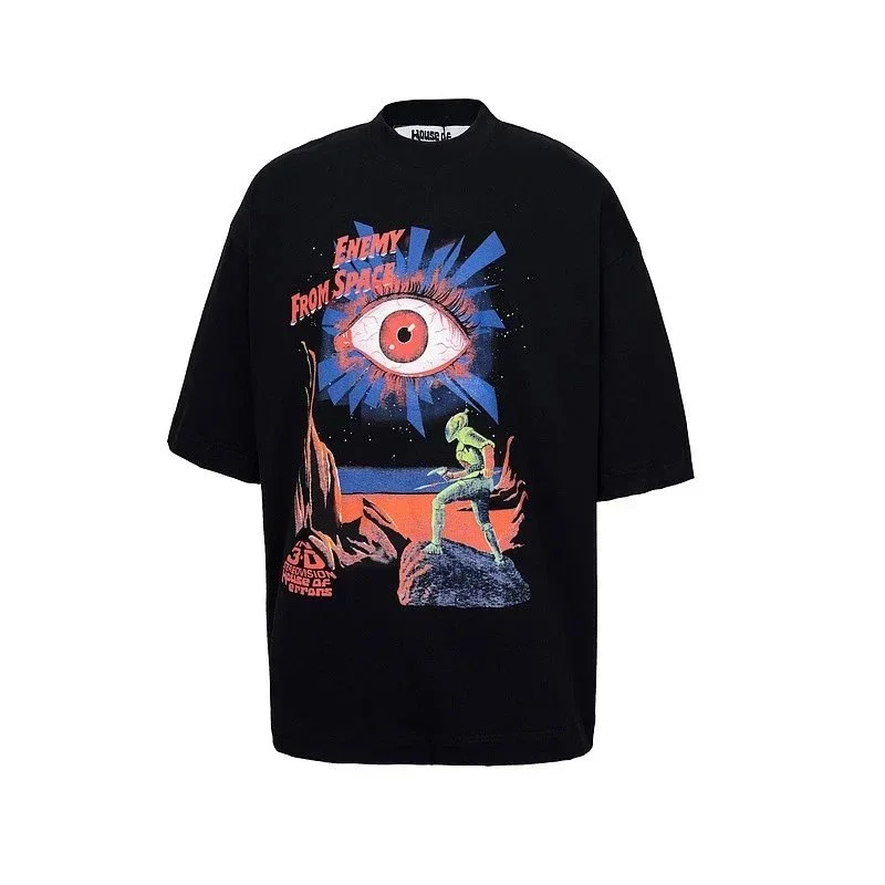Other Black Alien Print Oversized T-Shirt Black - 1