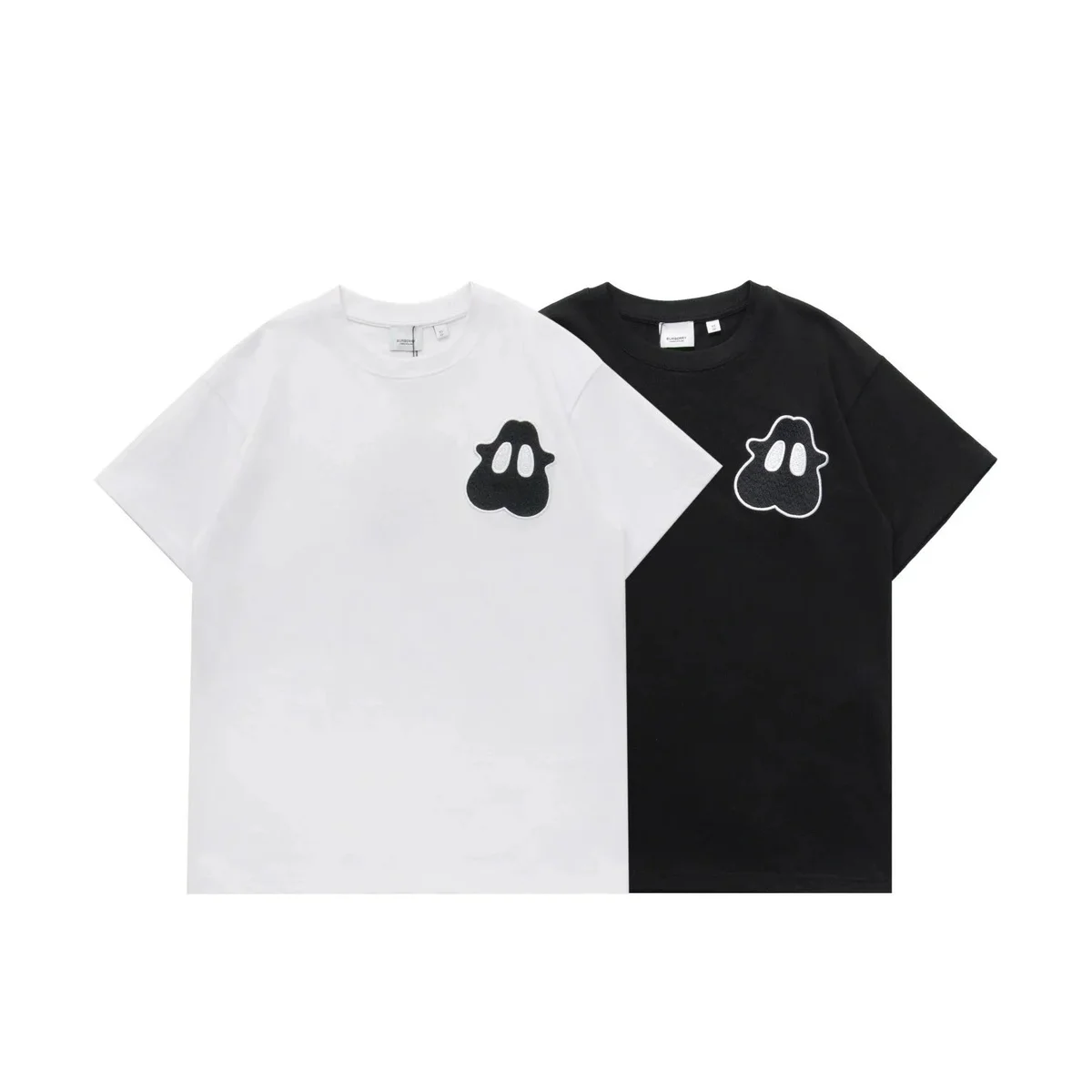 Essentials Unisex Ghost Patch T-Shirt in Black and White Black - 1