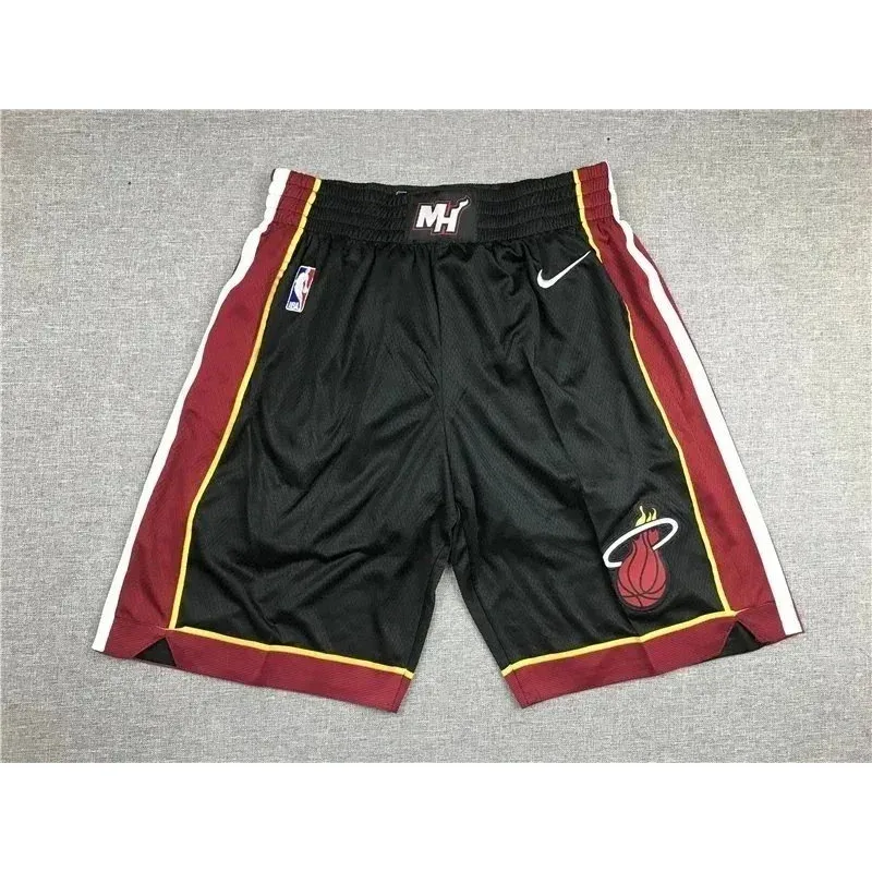 Jordan Nike Miami Heat Basketball Shorts Black Red Black - 1