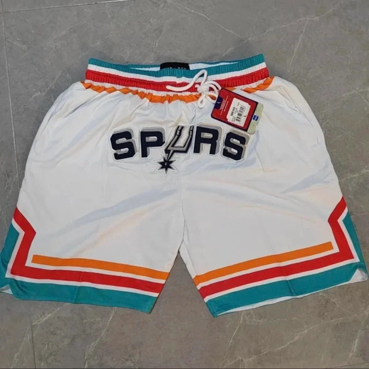 Mitchell & Ness San Antonio Spurs Basketball Shorts White - 1