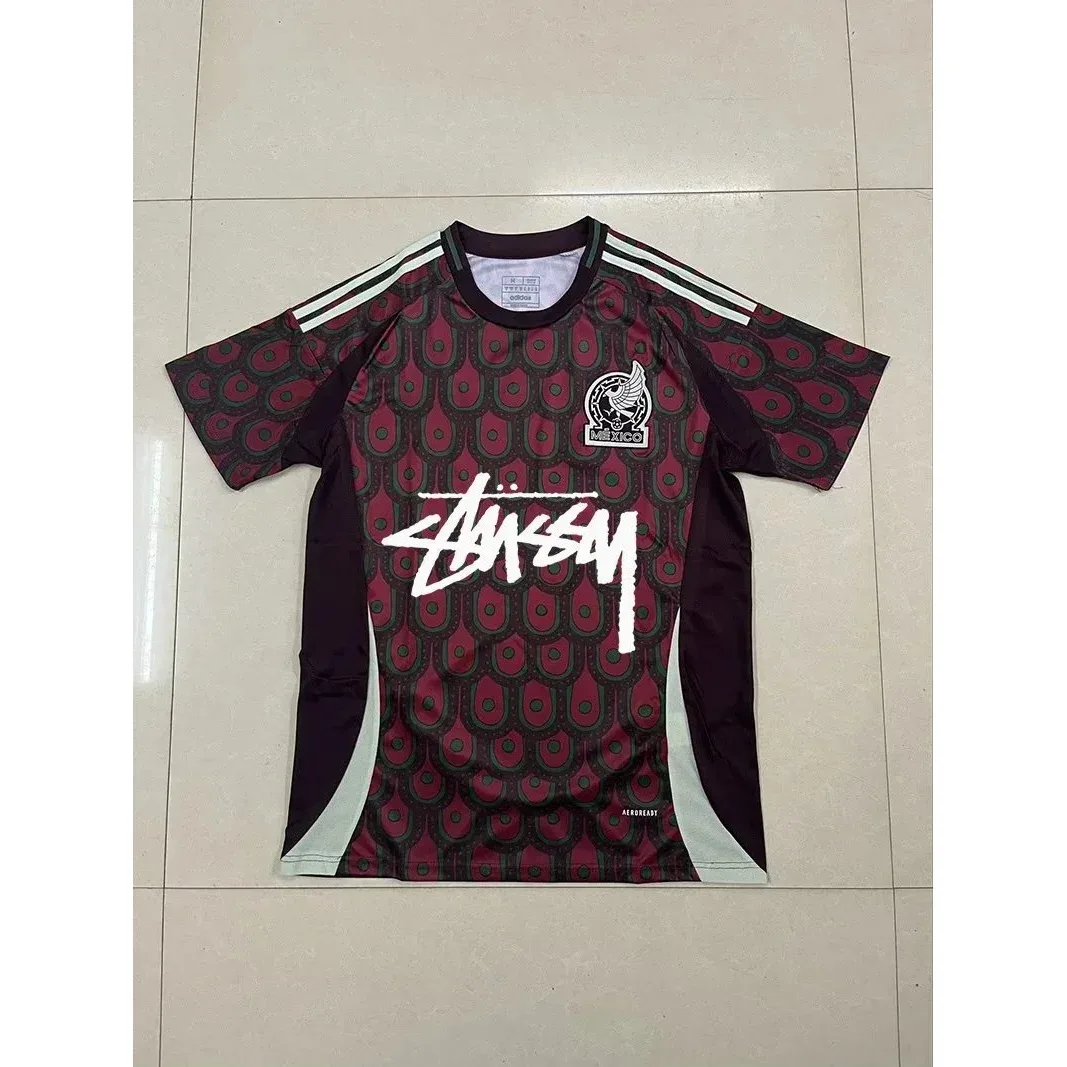 Adidas Adidas x Stussy Mexico Jersey Burgundy Red - 1
