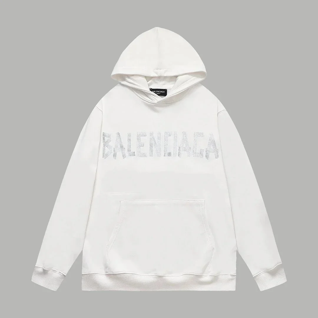Balenciaga Balenciaga White Logo Hoodie White - 1
