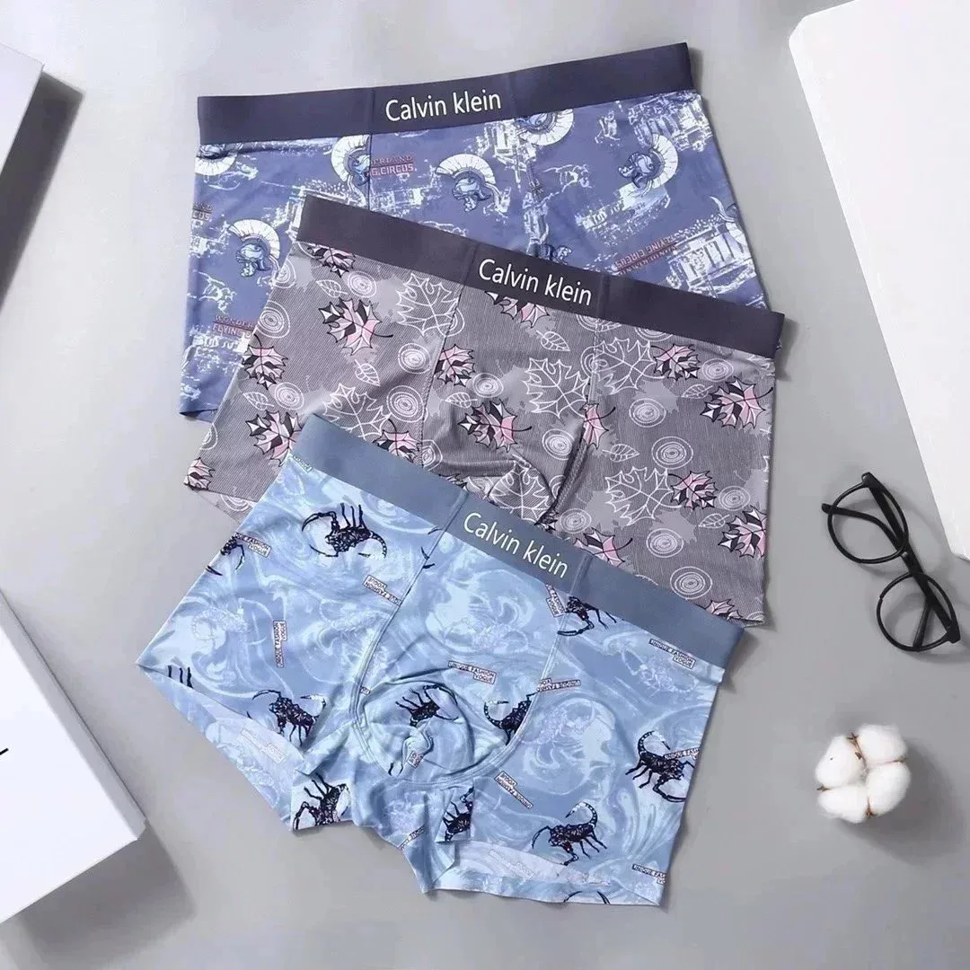 Calvin Klein Calvin Klein Men's Boxer Briefs with Scorpion & Leaf Prints Blue - 1