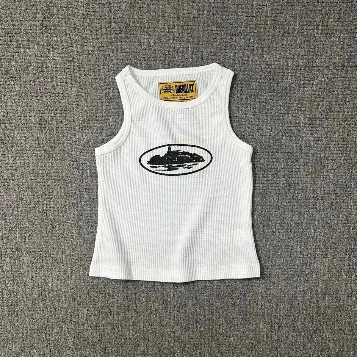 Guerillaz White Guerillaz Tank Top with Oval Print White - 1