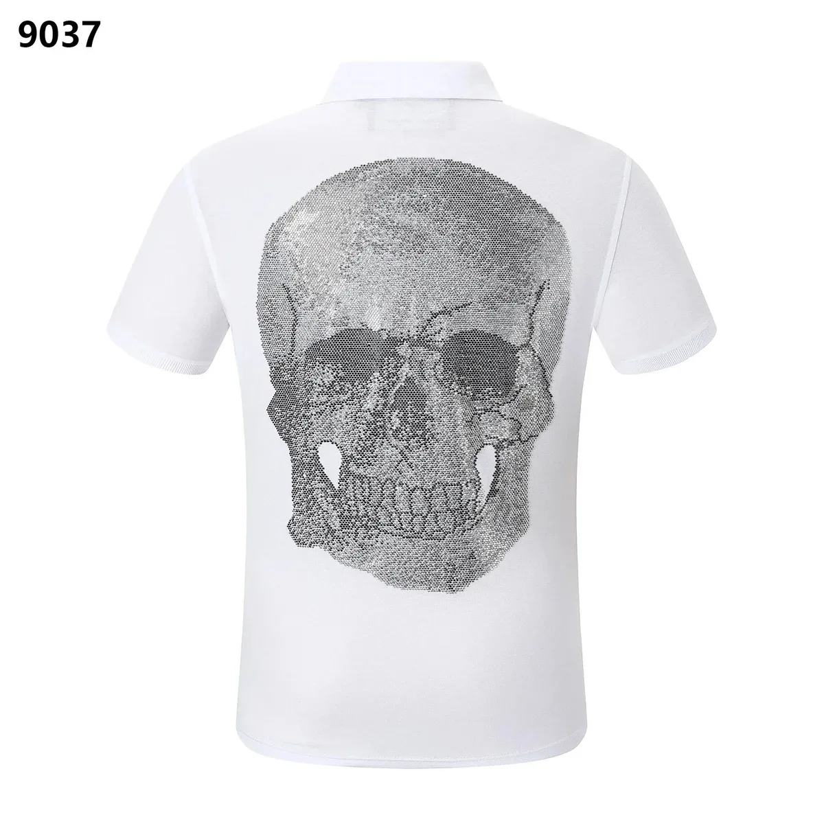Other White Skull Print Polo Shirt White - 1