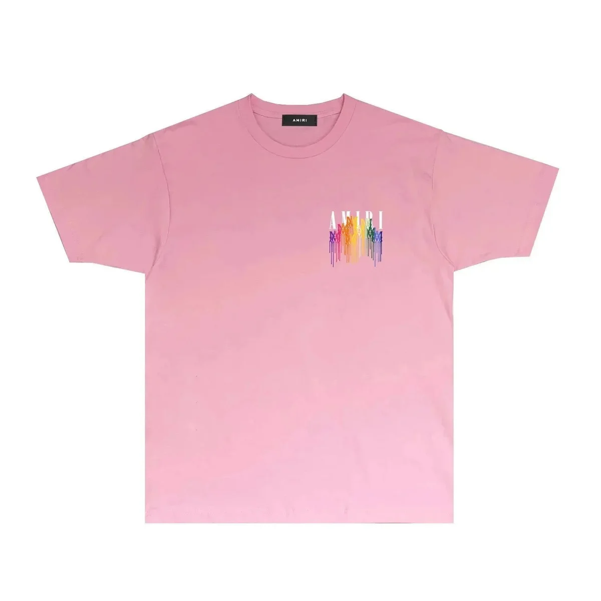 Amiri Amiri Pink Dripped Logo T-Shirt Pink - 1