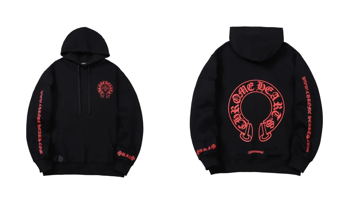 Chrome Hearts Chrome Hearts Black Red Embroidered Hoodie Black - 1