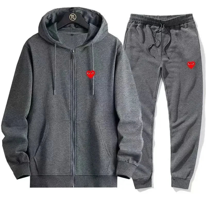 Comme des Garçons Comme des Garçons Play Heart Hoodie & Pants Set Grey Grey - 1