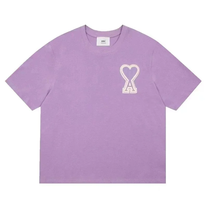 Ami Paris Ami Paris AM Heart T-Shirt Lilac Purple - 1