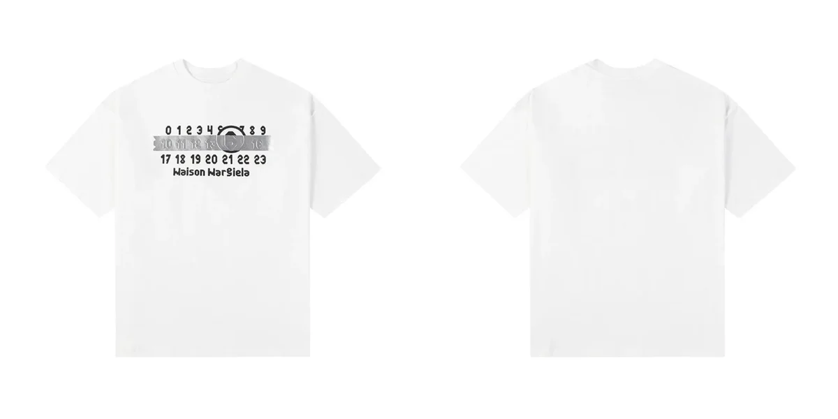 Maison Margiela Maison Margiela White Numeric Print T-Shirt White - 1