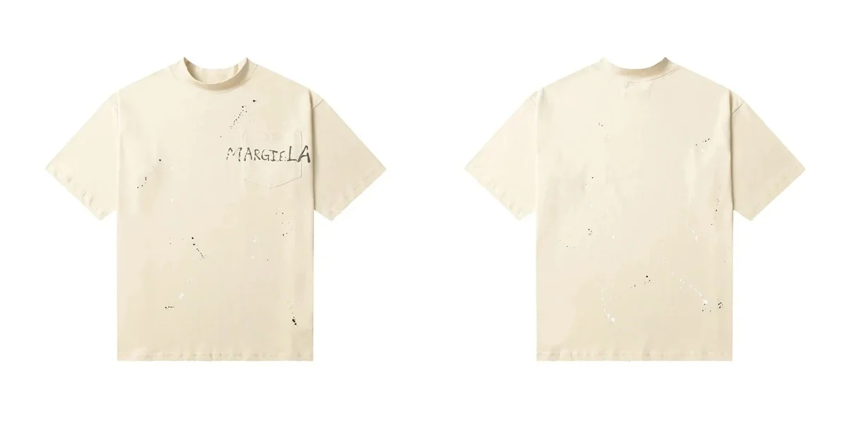 Maison Margiela Maison Margiela Paint Splatter T-Shirt Cream Cream - 1
