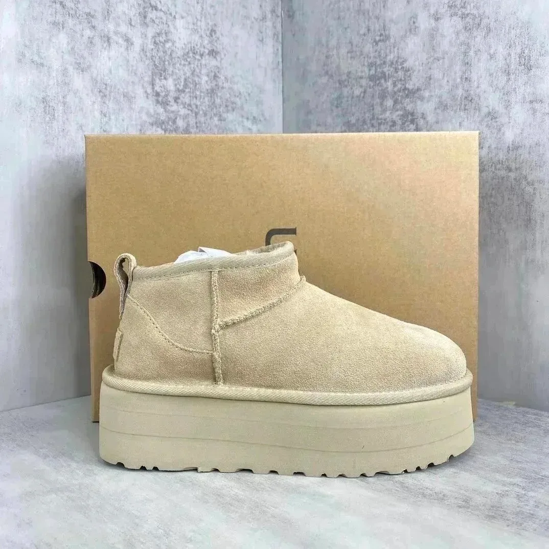 UGG Classic Short Beige Platform Boots