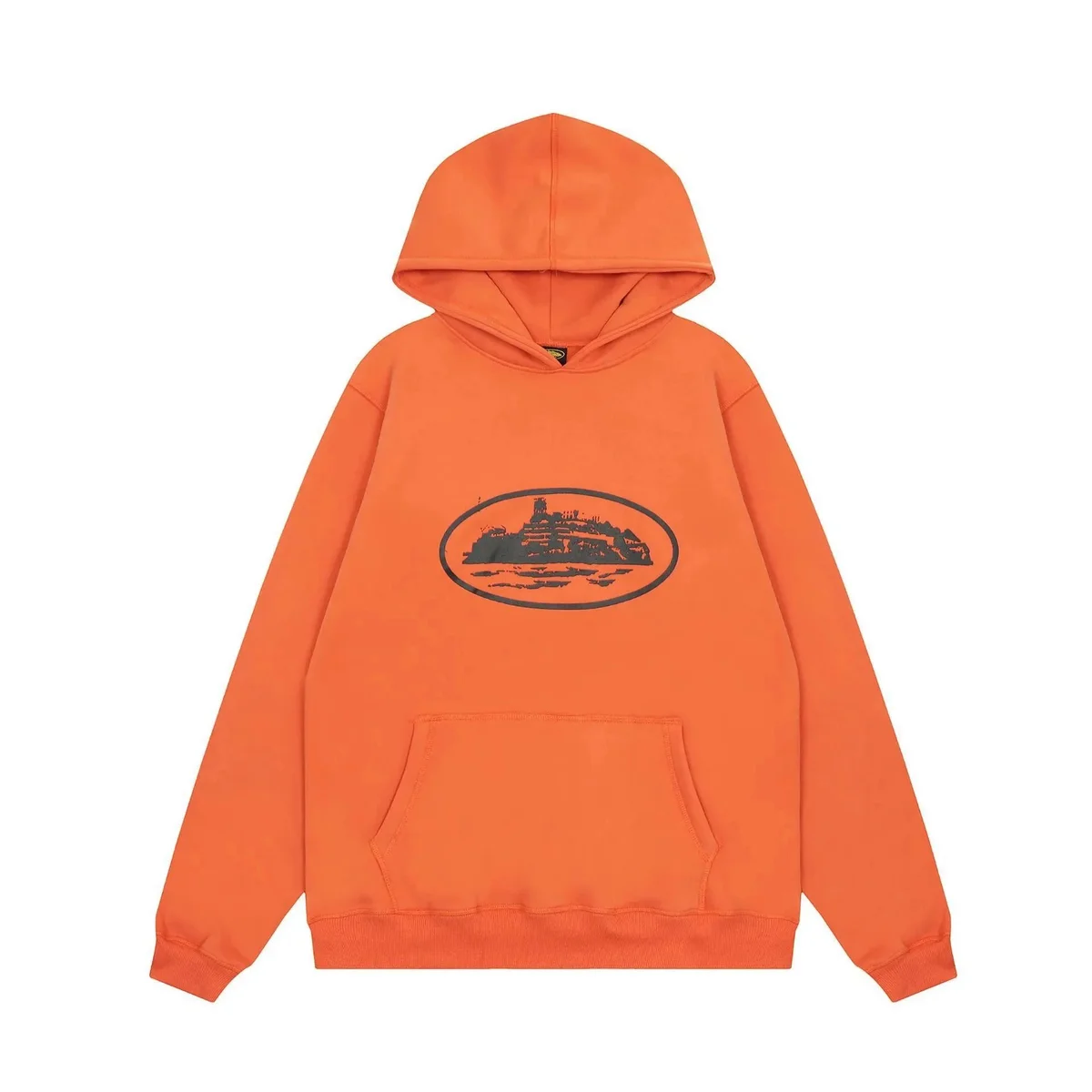 Essentials Orange Hoodie with Oval Print Orange - 1