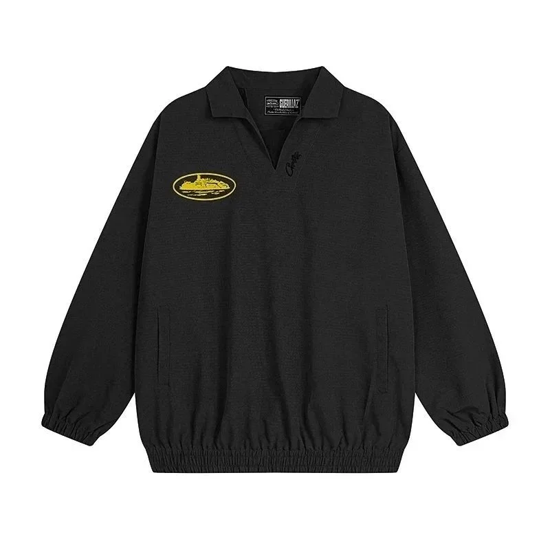 Essentials Black Embroidered Polo Shirt with Logo Patch Black - 1