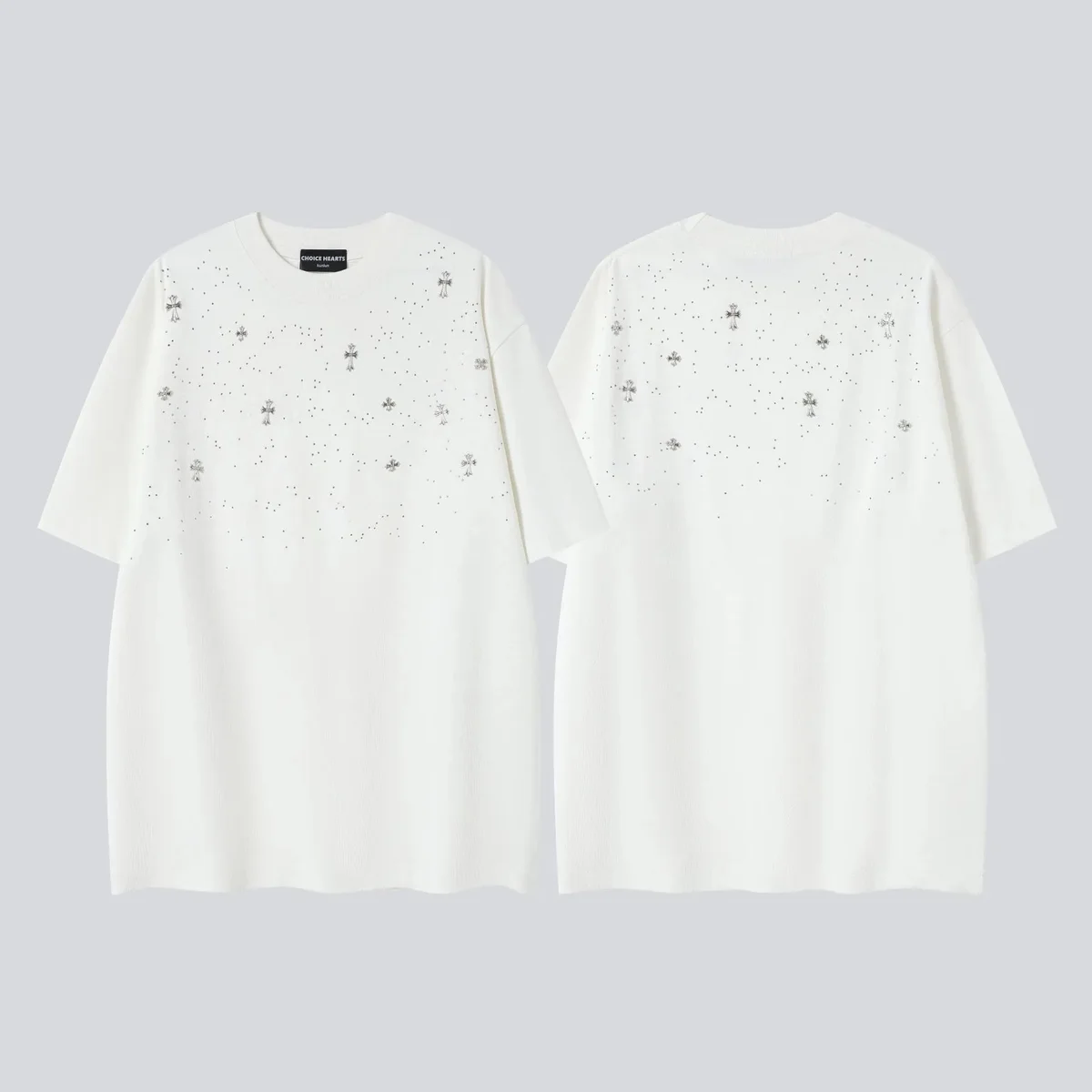 Chrome Hearts Chrome Hearts Cross Embellished Oversized T-Shirt White White - 1