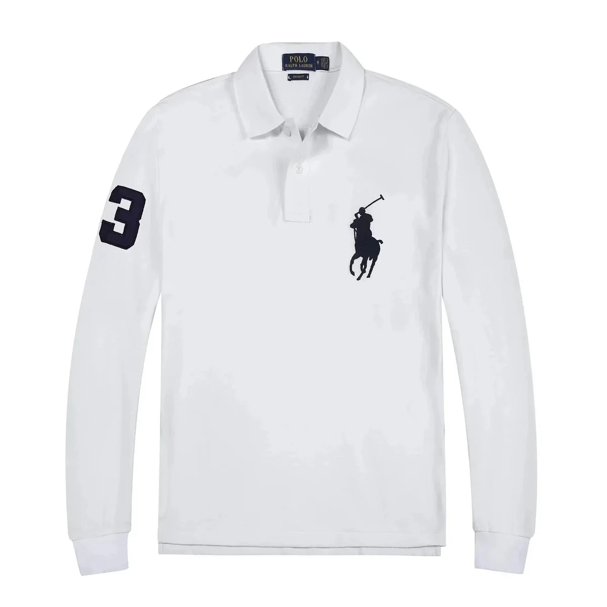 Polo Ralph Lauren Polo Ralph Lauren White Polo Shirt with Navy Pony Logo White - 1