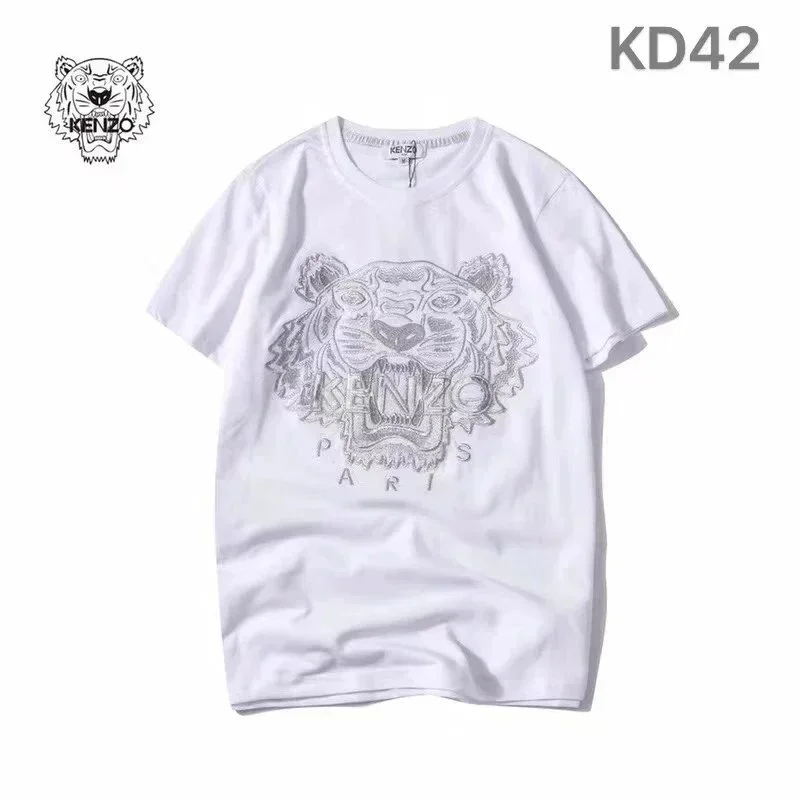 Kenzo Kenzo White Tiger Embroidered T-Shirt White - 1