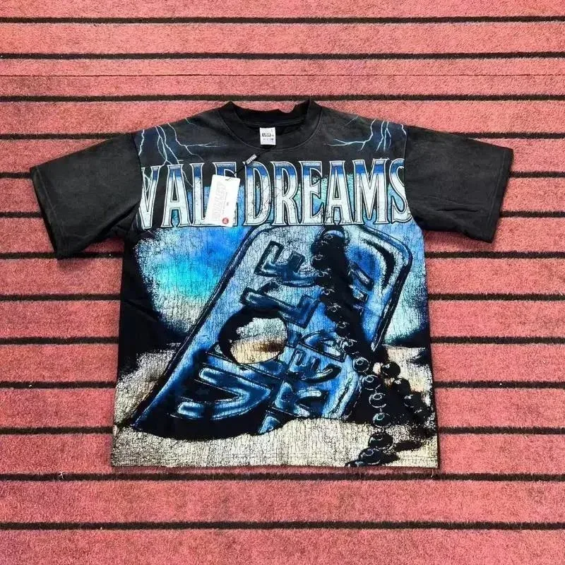 Other Unisex Vale Dreams T-Shirt Black Graphic Print Black - 1