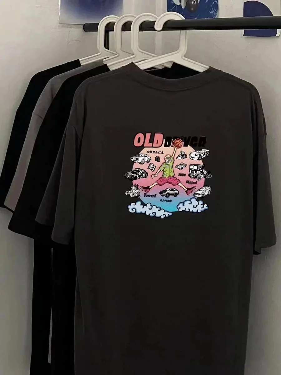 Other Unisex Old Driver Graphic T-Shirt Black Black - 1