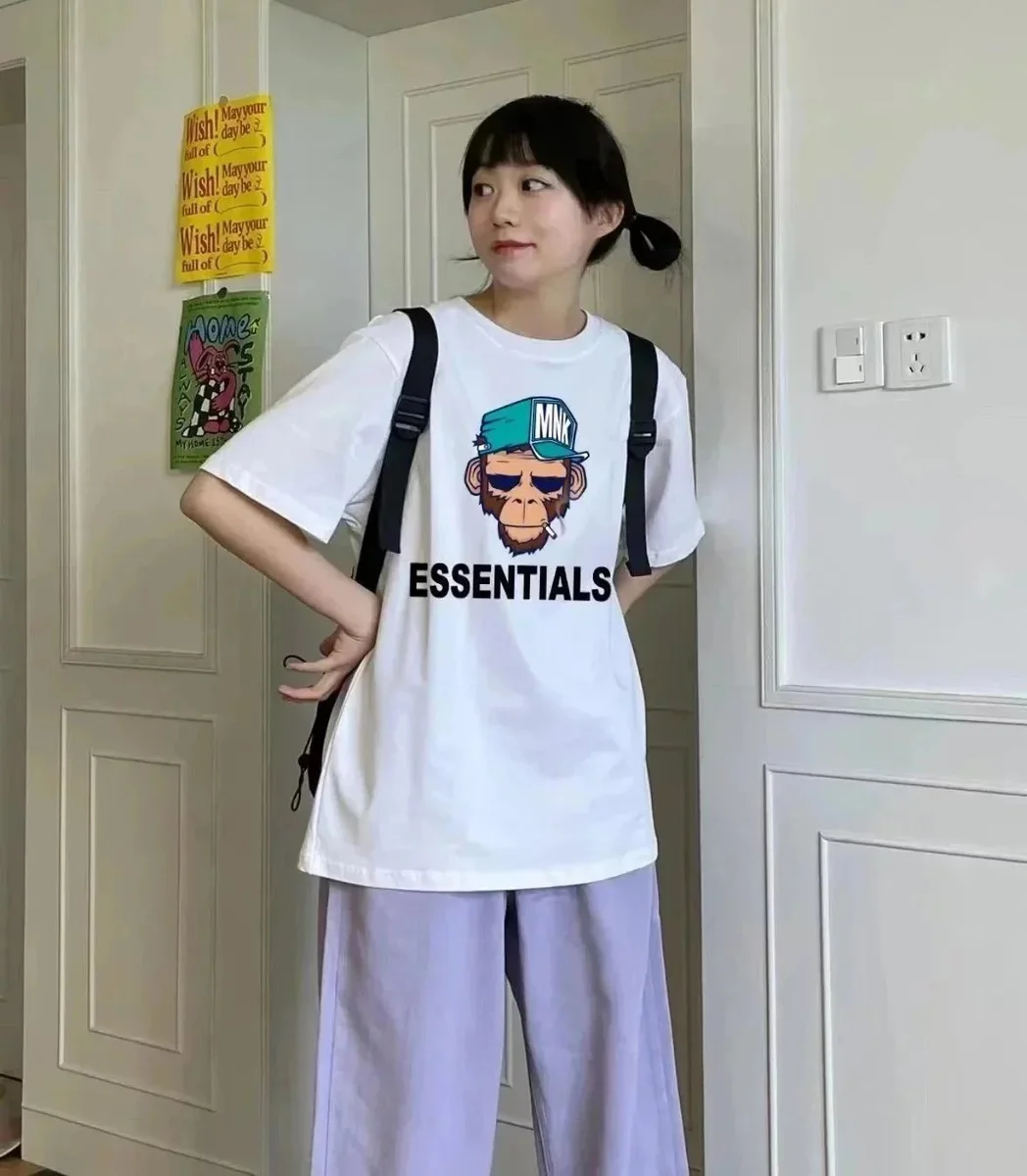 Essentials White Essentials Monkey Graphic T-Shirt White - 1