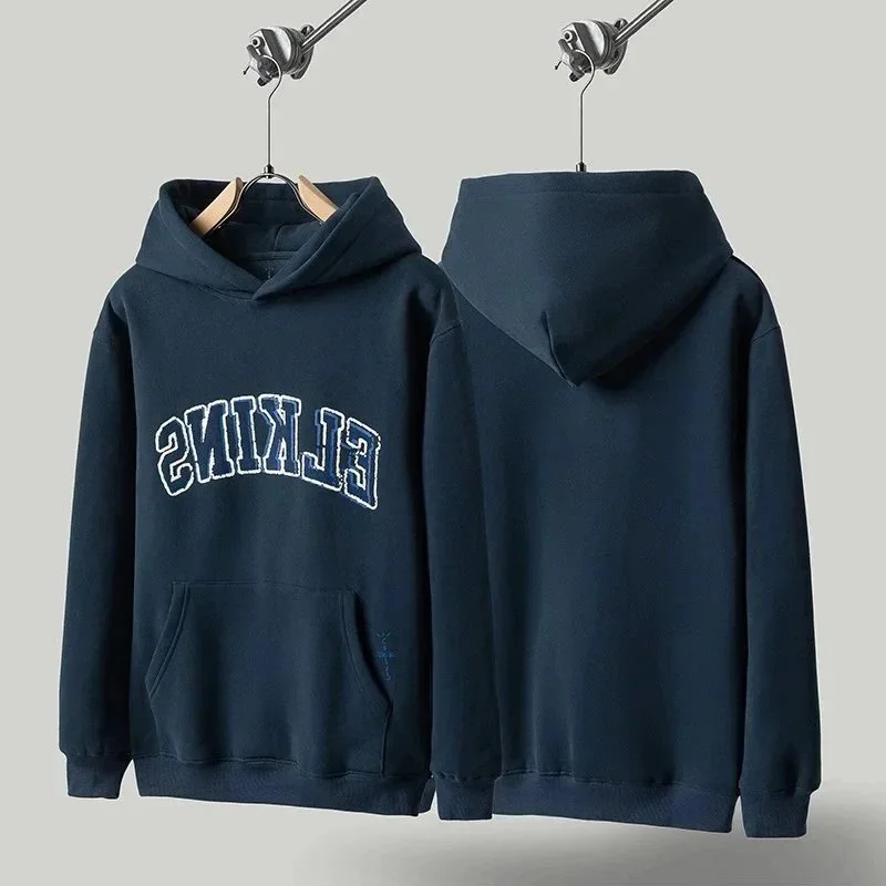 Other Navy ELKINS Hoodie with Embroidered Logo Navy - 1