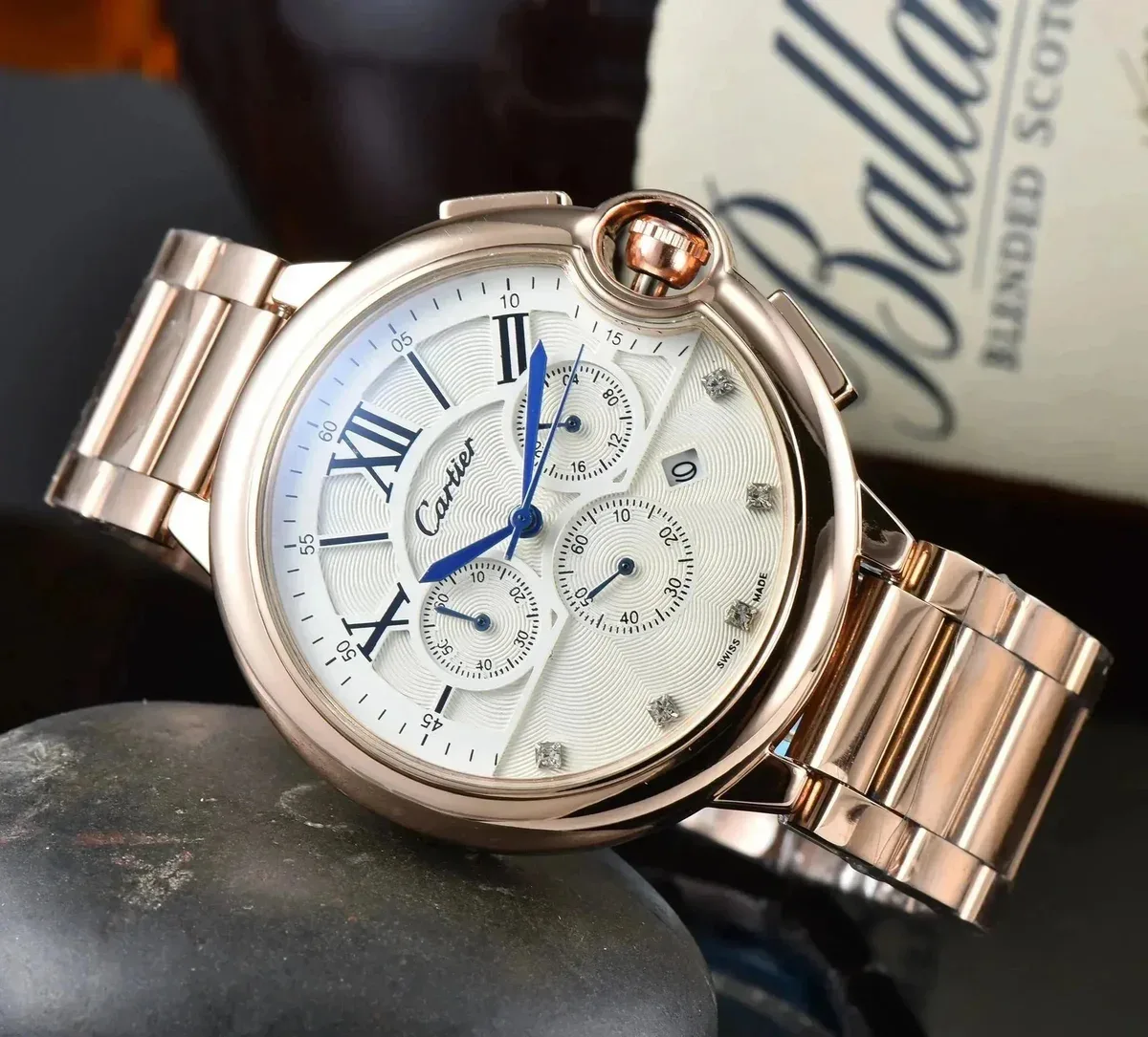 Cartier Cartier Ballon Bleu Rose Gold White Dial Watch Gold - 1
