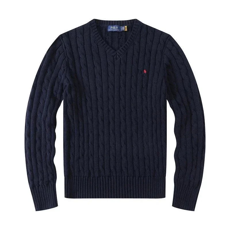 Polo Ralph Lauren Polo Ralph Lauren Cable Knit V-Neck Sweater Navy Navy - 1
