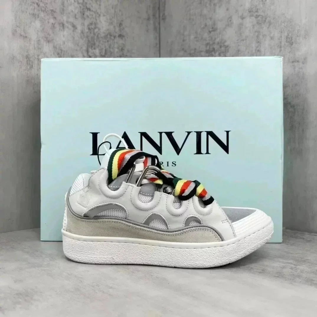 Lanvin Lanvin White & Grey Open-Toe Sneakers White - 1