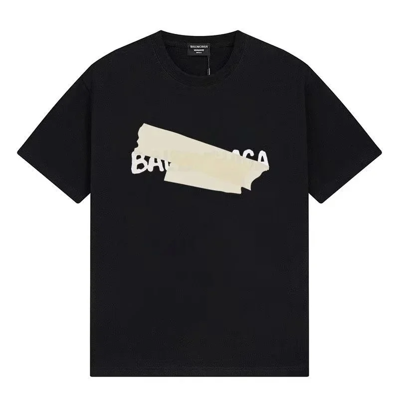 Balenciaga Balenciaga Black Tape Logo T-Shirt Black - 1