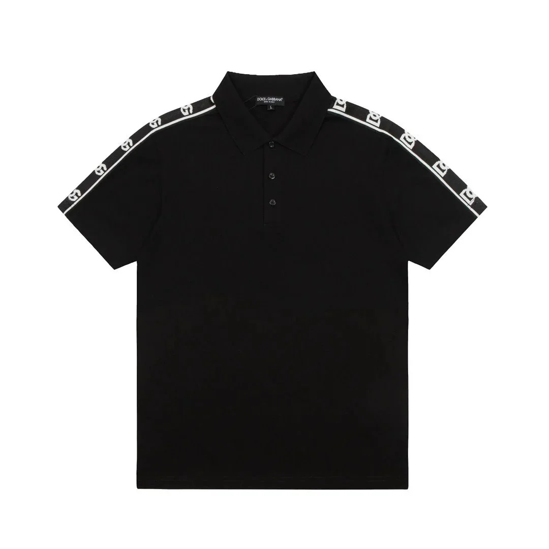 Dolce & Gabbana Dolce & Gabbana Black Polo Shirt with DG Logo Stripes Black - 1