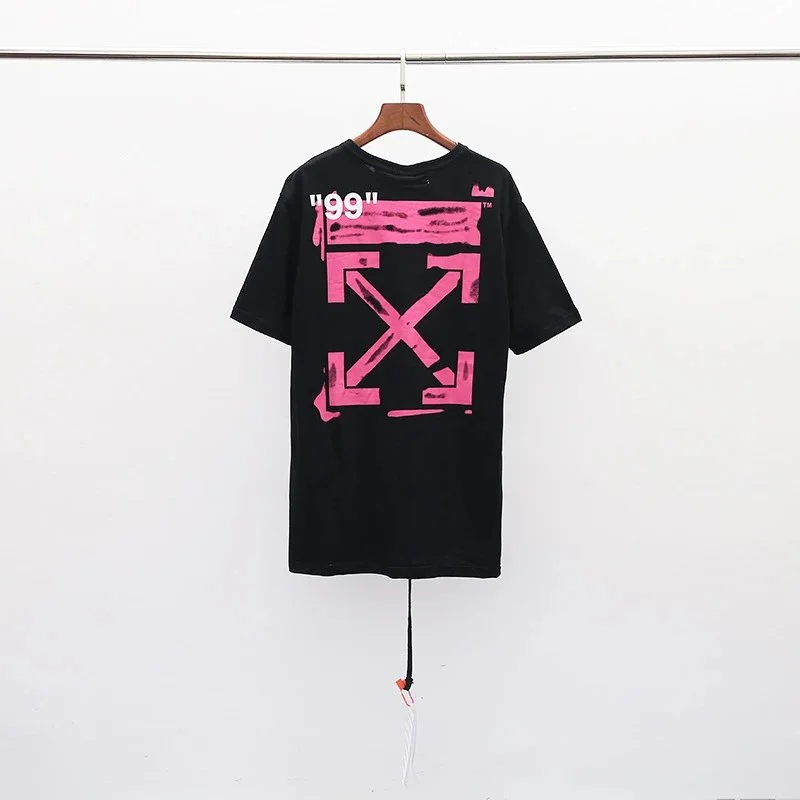 Off-White Off-White Out Of Office Black Pink Arrow T-Shirt Black - 1