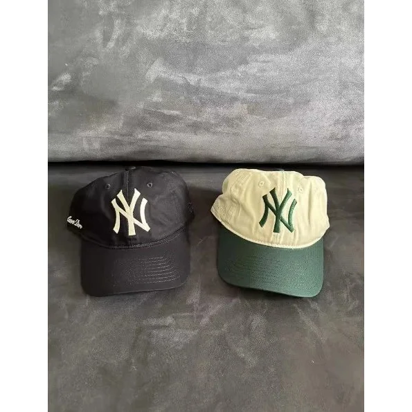 New York Yankees NY Logo Baseball Cap Set - Black & Beige/Green Black - 1