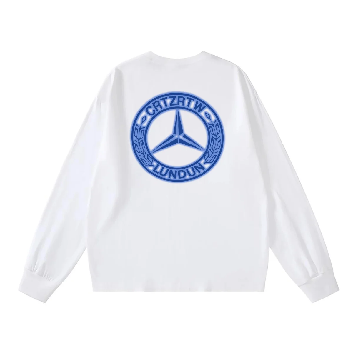 Other White Long Sleeve T-Shirt with Blue Mercedes-Benz Inspired Graphic White - 1