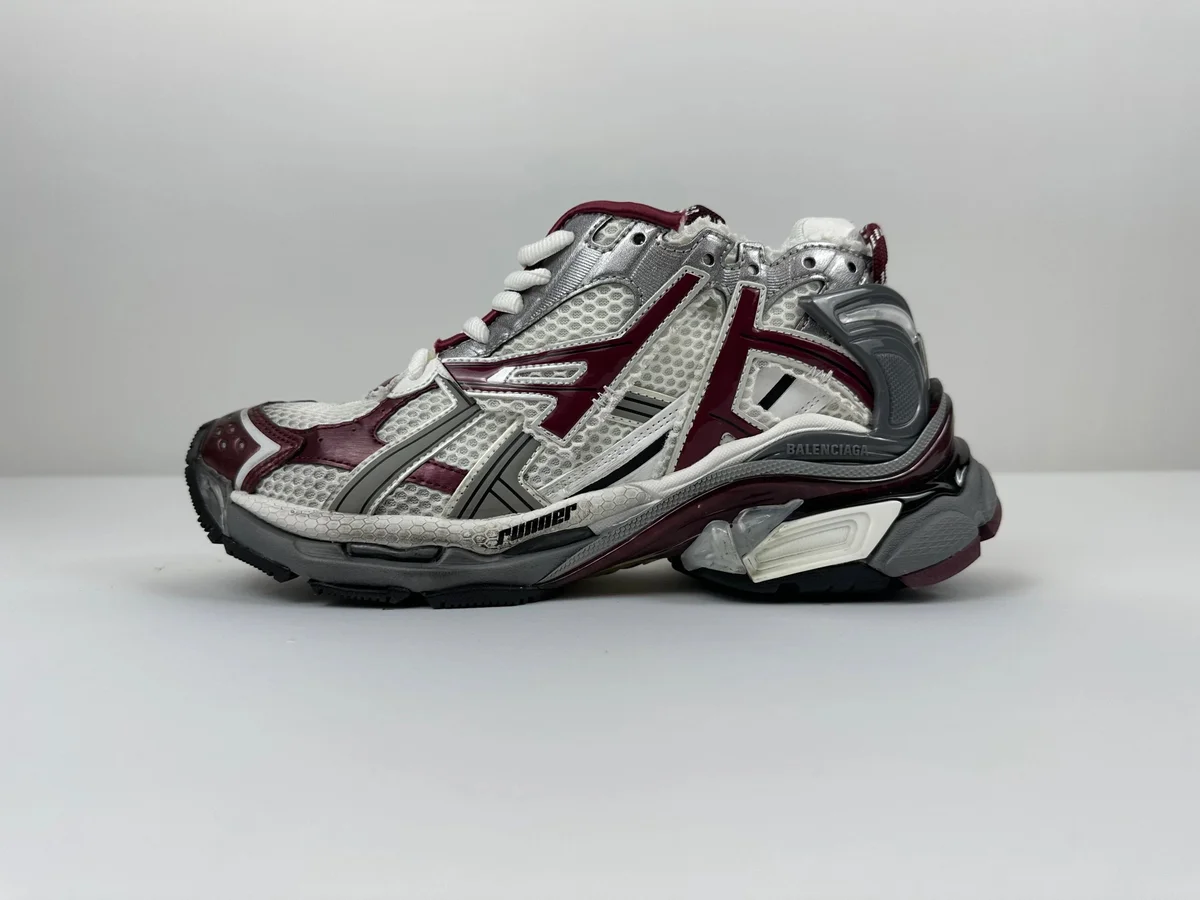 Balenciaga Balenciaga Runner Triple White Burgundy Sneakers White - 1
