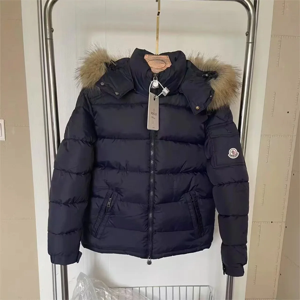 Moncler Navy Fur-Collar Puffer Jacket catalog image