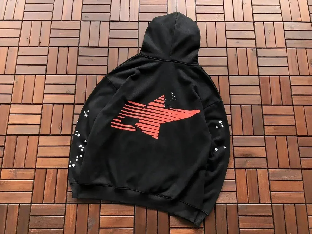 A Bathing Ape A Bathing Ape BAPE STA Black Hoodie with Red Star Print Black - 1