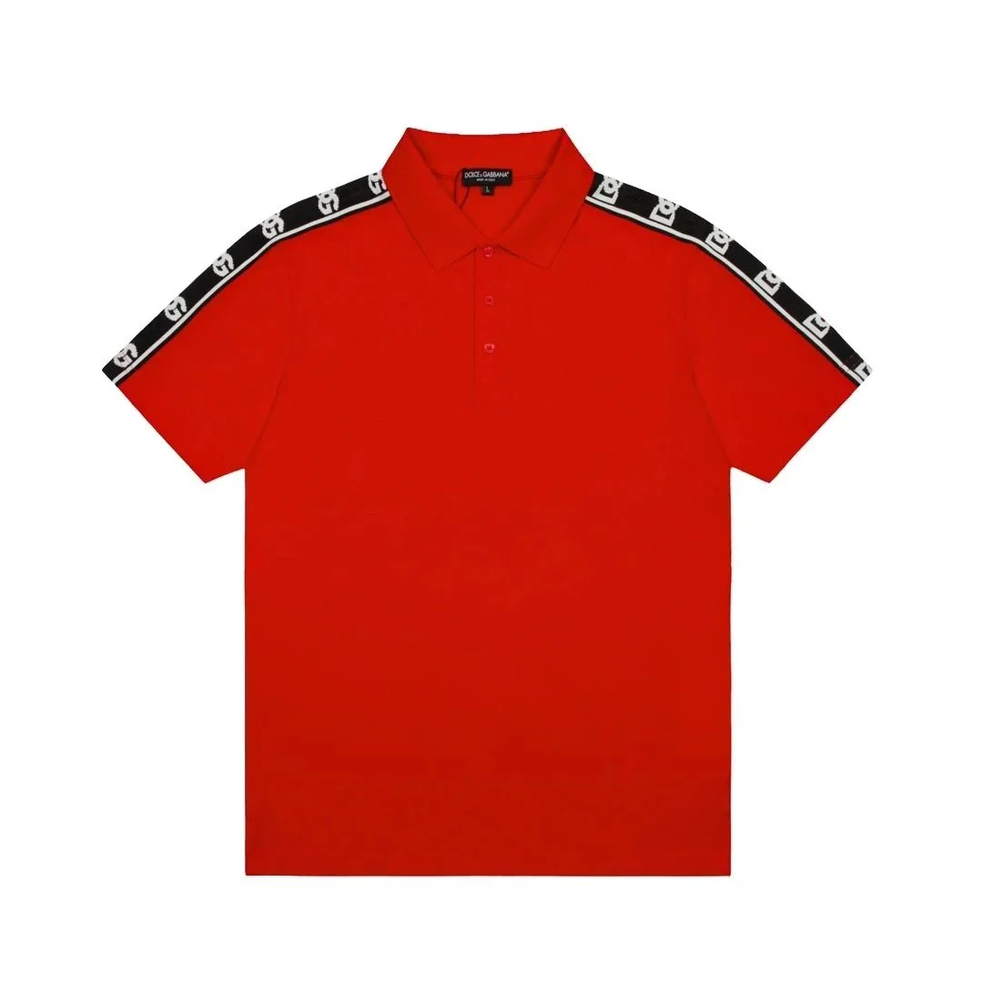 Dolce & Gabbana Dolce & Gabbana Red Polo Shirt with Black Stripe Detail Red - 1