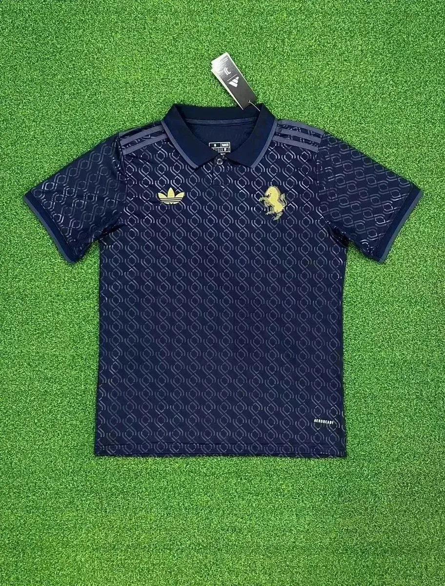 Adidas Adidas Navy Gold Pattern Polo Shirt Navy - 1
