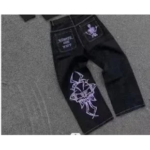 A Bathing Ape A Bathing Ape BAPE STA Black Jeans with White Embroidery Black - 1